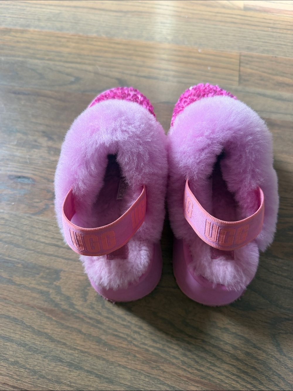 UGG Women's Funkette Chunky Sequin slippers in the "Echinacea" (pink) - Picture 4 of 6
